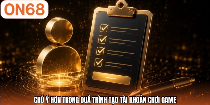 Chú ý hơn trong quá trình tạo tài khoản chơi game